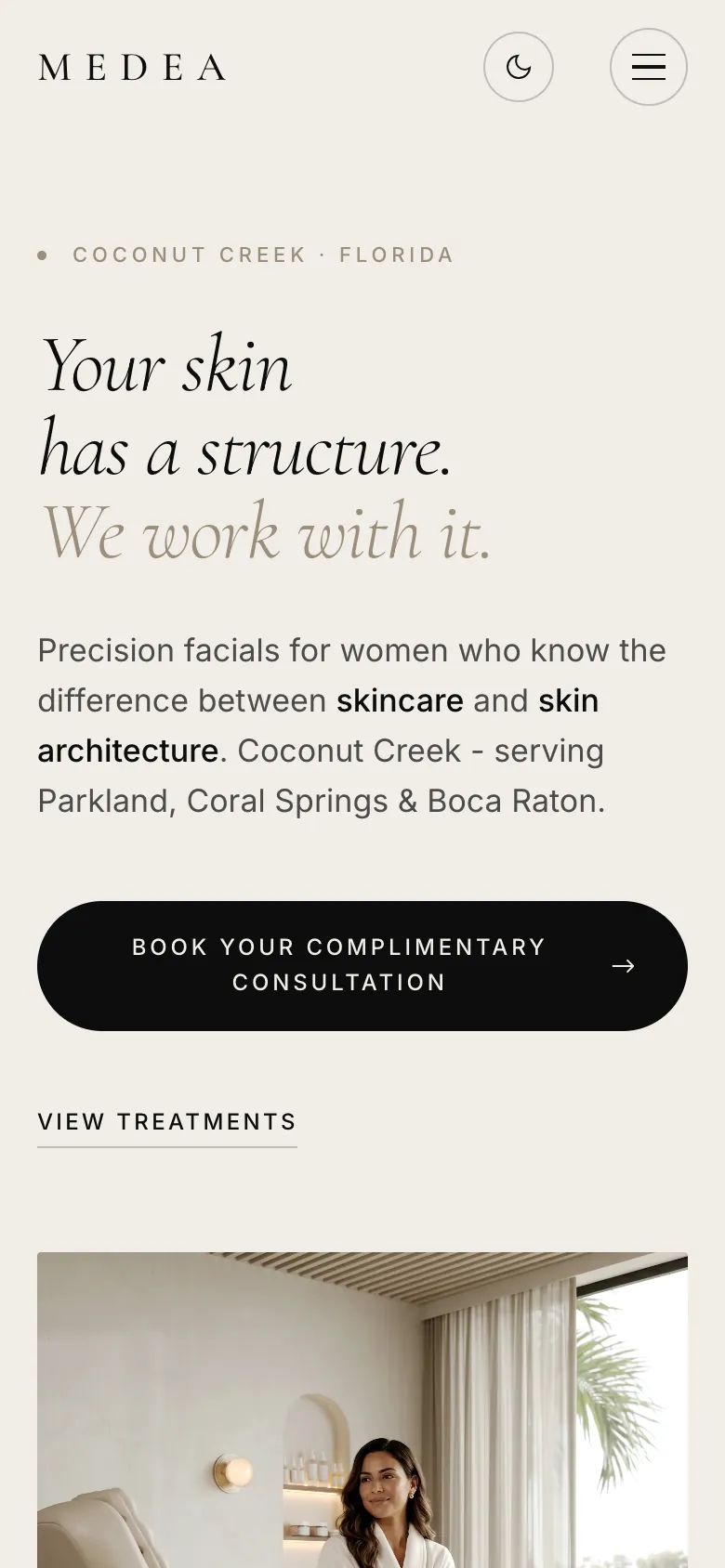 Landing page on mobile
