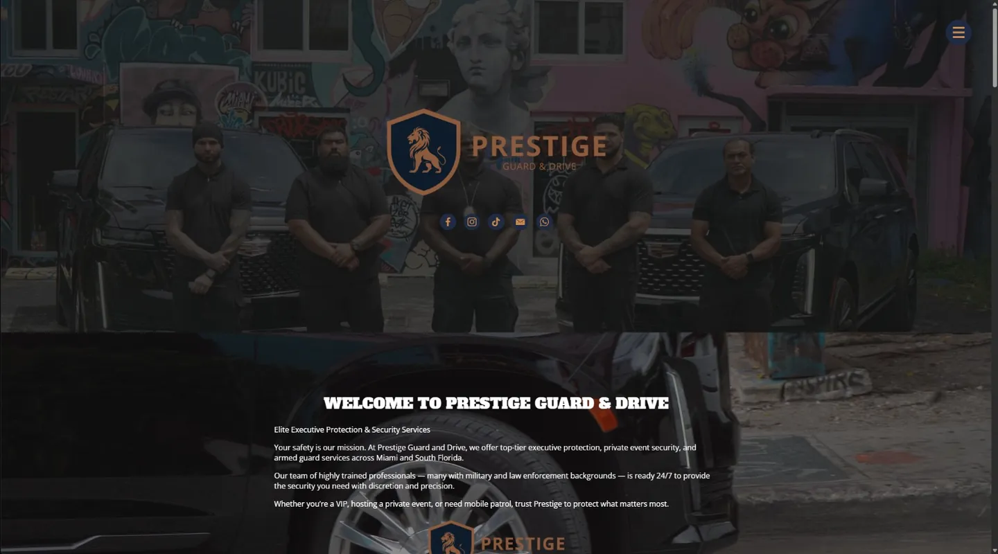 Old Prestige Guard website homepage